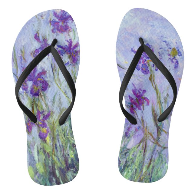 Claude Monet - Lilac Irises / Iris Mauves Thongs (Footbed)