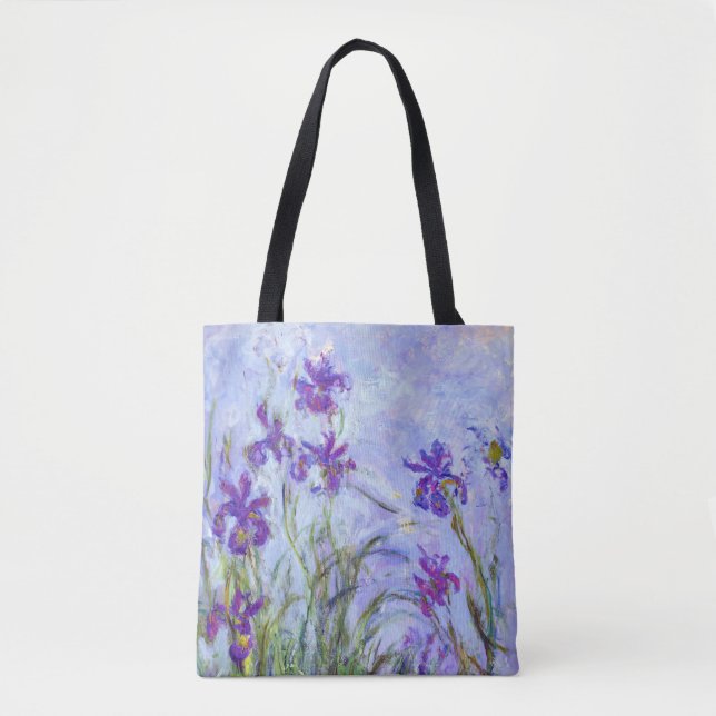 Claude Monet - Lilac Irises / Iris Mauves Tote Bag (Front)