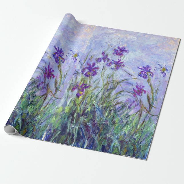 Claude Monet - Lilac Irises / Iris Mauves Wrapping Paper (Unrolled)