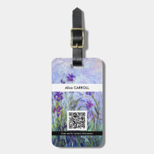 Claude Monet - Lilac Irises - QR Code Luggage Tag