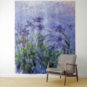 Claude Monet Lilac Irises  Tapestry