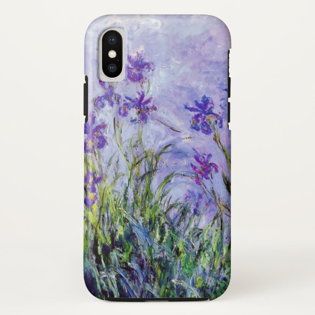 Claude Monet Lilac Irises Vintage Floral Blue Case-Mate iPhone Case (Back)