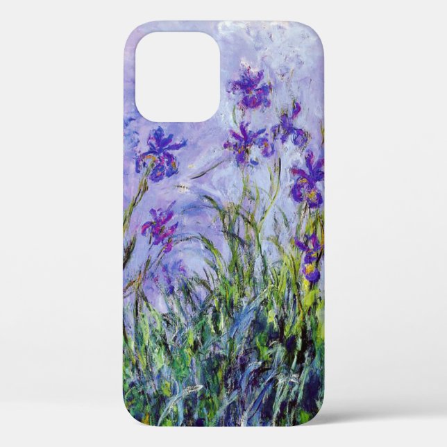 Claude Monet Lilac Irises Vintage Floral Blue Case-Mate iPhone Case (Back)