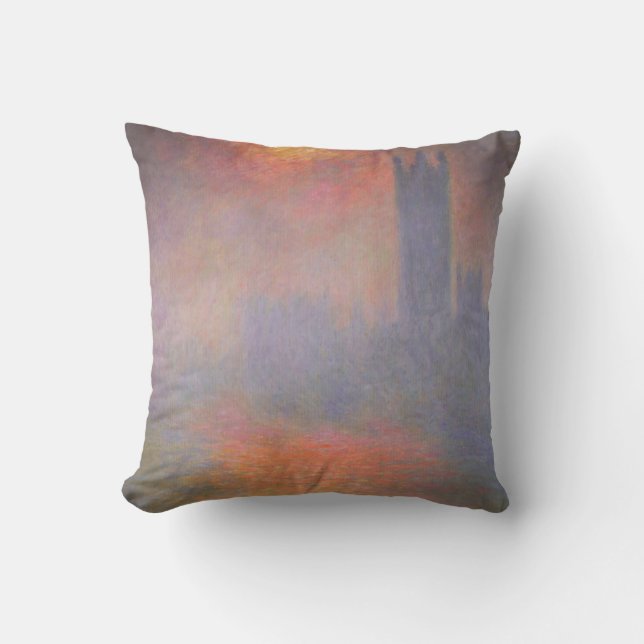 Claude Monet London Houses of Parliament UK Cushion (Front)