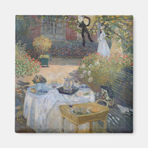 Claude Monet Luncheon: Monet's garden Argenteuil Magnet