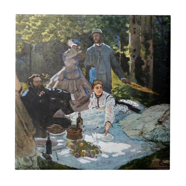 Claude Monet - Luncheon on the Grass, Right Panel Ceramic Tile (Front)