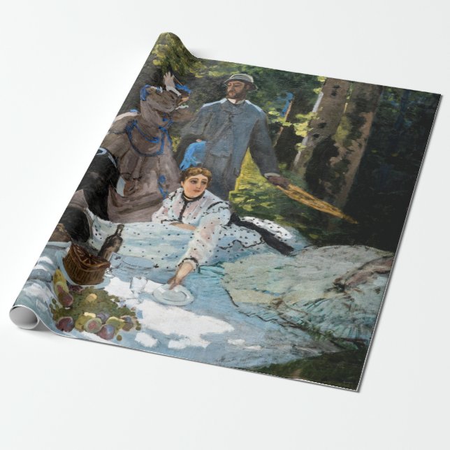 Claude Monet - Luncheon on the Grass, Right Panel Wrapping Paper (Unrolled)