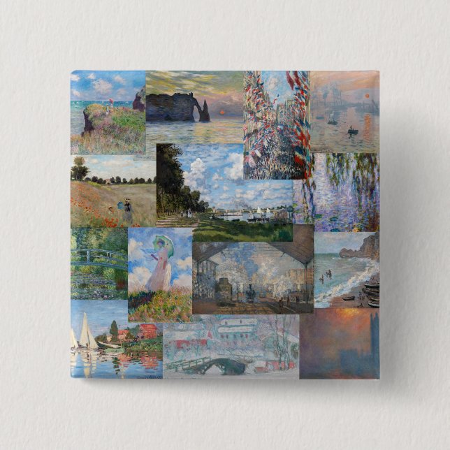 Claude Monet - Masterpieces Patchwork 15 Cm Square Badge (Front)