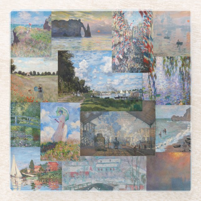 Claude Monet - Masterpieces Patchwork Glass Coaster (Front)