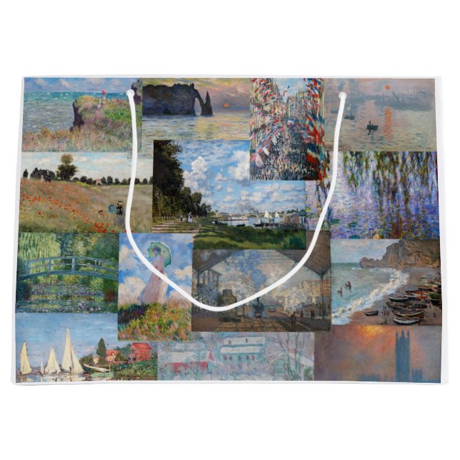 Claude Monet - Masterpieces Patchwork Large Gift Bag (Front)