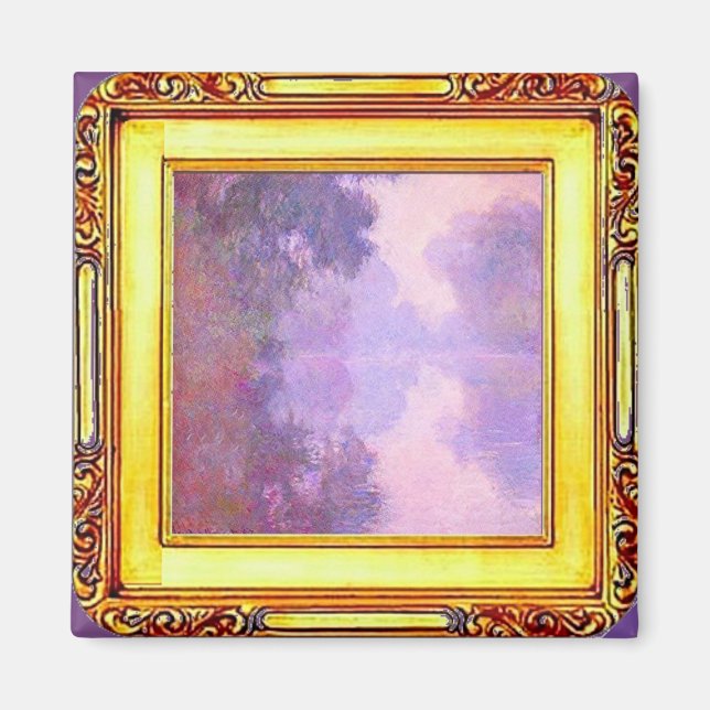 Claude Monet, Misty Morning on the Seine, Fine Art Magnet (Front)