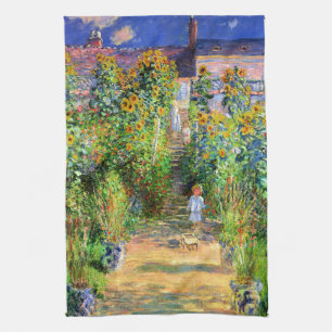 Claude Monet: Monet's Garden at Vétheuil Tea Towel