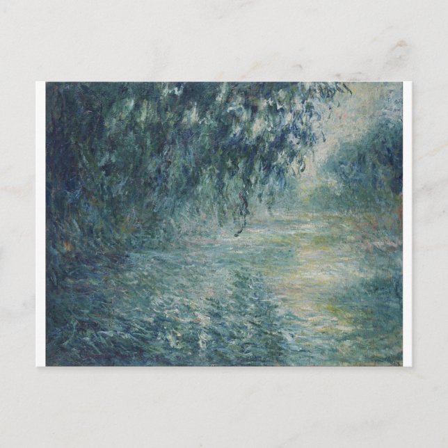 Claude Monet - Morning on the Seine Art work Postcard (Front)