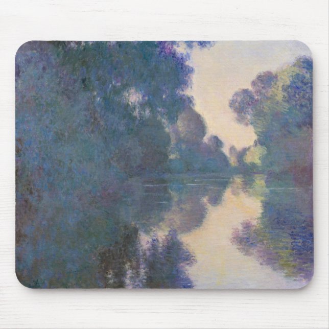 Claude Monet | Morning on the Seine near Giverny Mouse Pad (Front)