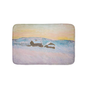 Claude Monet - Norway Landscape, Blue Houses Bath Mat