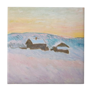 Claude Monet - Norway Landscape, Blue Houses Ceramic Tile