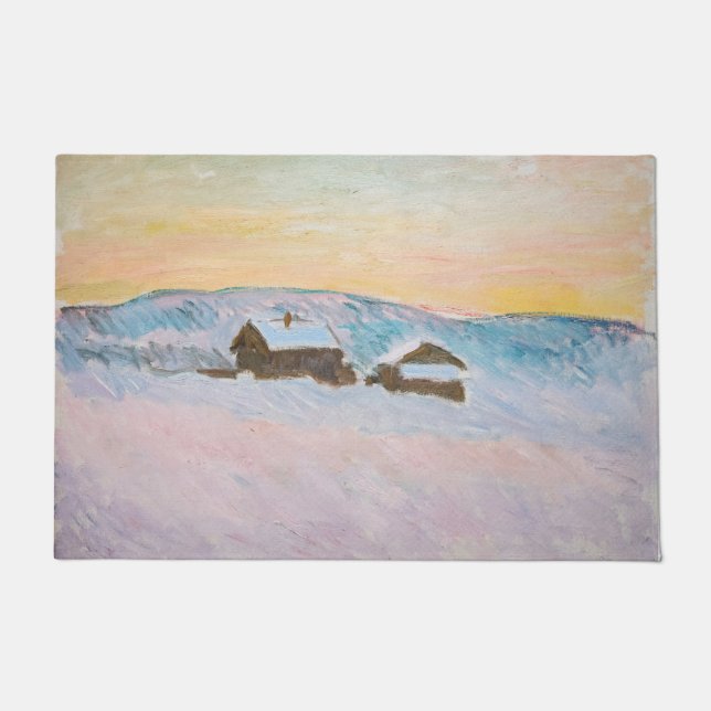 Claude Monet - Norway Landscape, Blue Houses Doormat (Front)