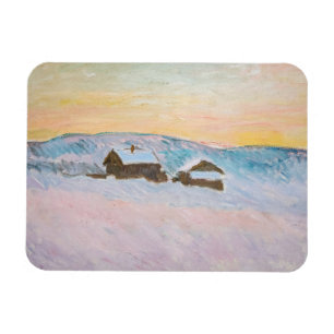Claude Monet - Norway Landscape, Blue Houses Magnet