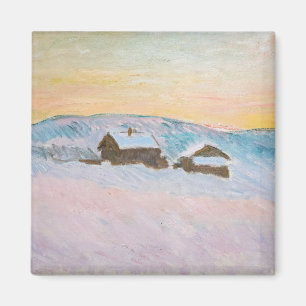 Claude Monet - Norway Landscape, Blue Houses Magnet