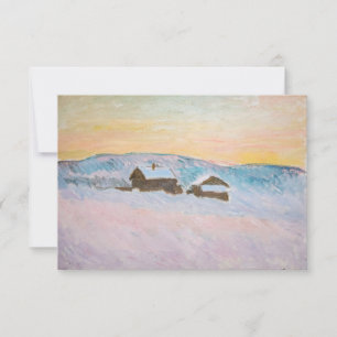 Claude Monet - Norway Landscape, Blue Houses Thank You Card