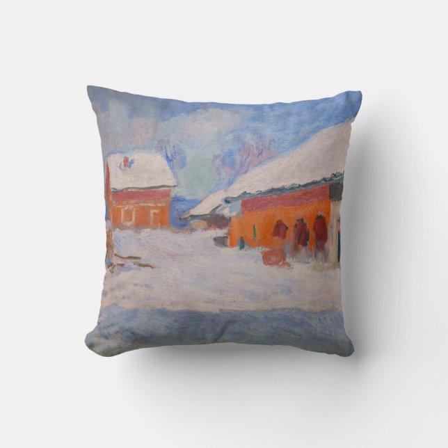 Claude Monet - Norway, Red Houses at Bjornegaard Cushion (Front)