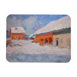 Claude Monet - Norway, Red Houses at Bjornegaard Magnet