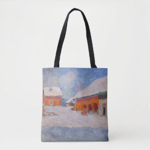 Claude Monet - Norway, Red Houses at Bjornegaard Tote Bag