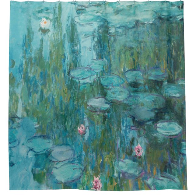 Claude Monet - Nympheas - Water Lilies Painting Shower Curtain (Front)