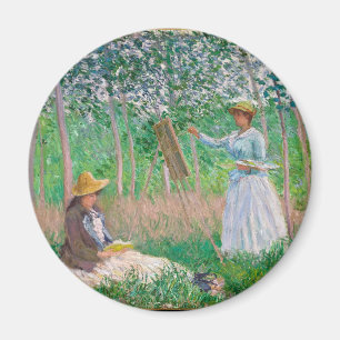 Claude Monet - Painters In Garden Magnet