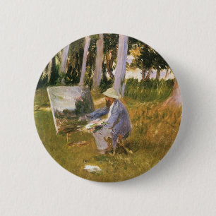 Claude Monet Painting, Edge of a Wood by Sargent 6 Cm Round Badge