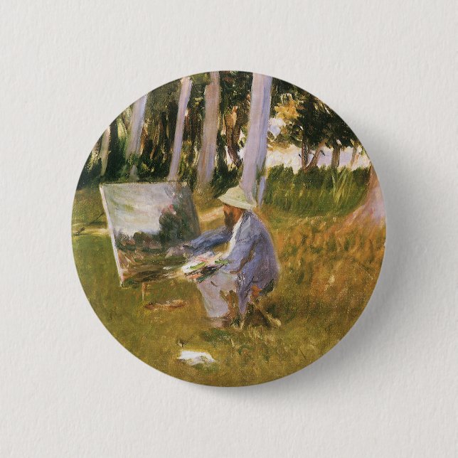 Claude Monet Painting, Edge of a Wood by Sargent 6 Cm Round Badge (Front)