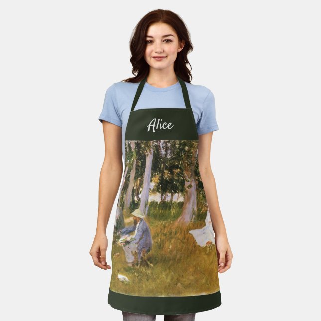 Claude Monet Painting, Edge of a Wood by Sargent Apron (Worn)