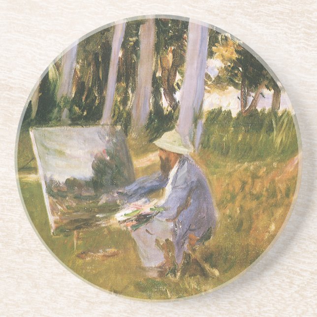 Claude Monet Painting, Edge of a Wood by Sargent Coaster (Front)