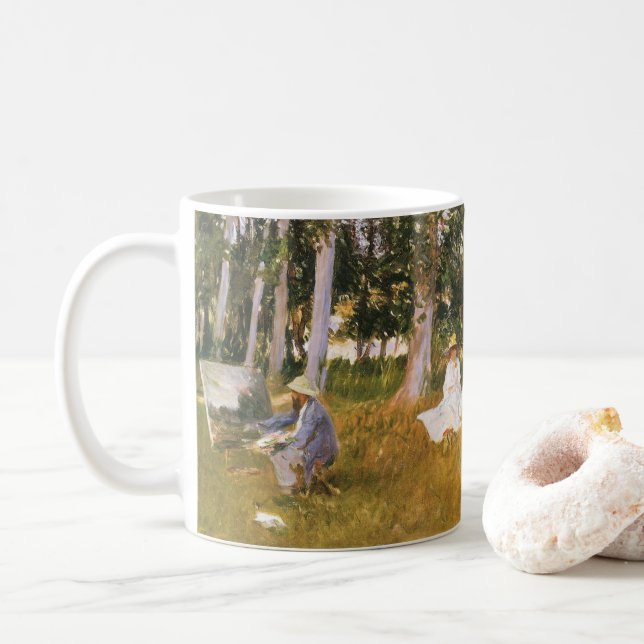Claude Monet Painting, Edge of a Wood by Sargent Coffee Mug (With Donut)