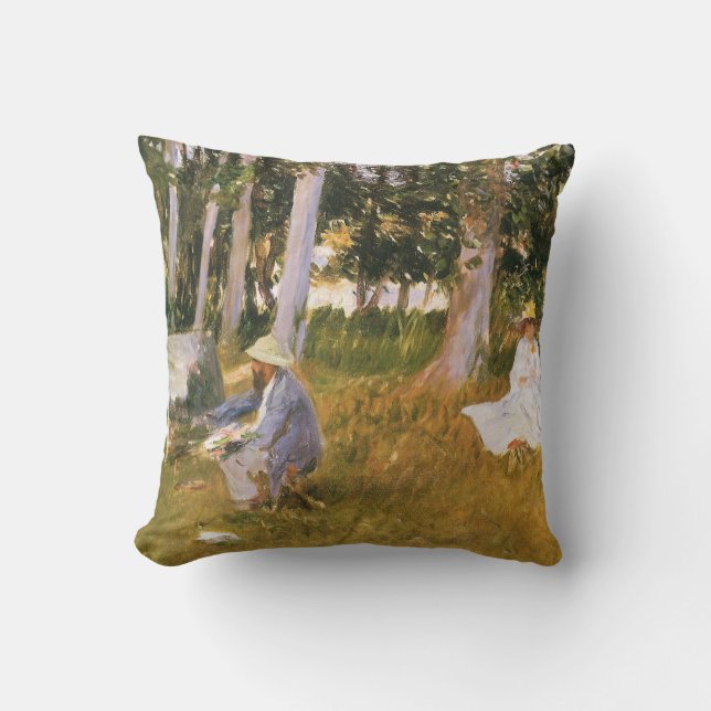 Claude Monet Painting, Edge of a Wood by Sargent Cushion (Front)