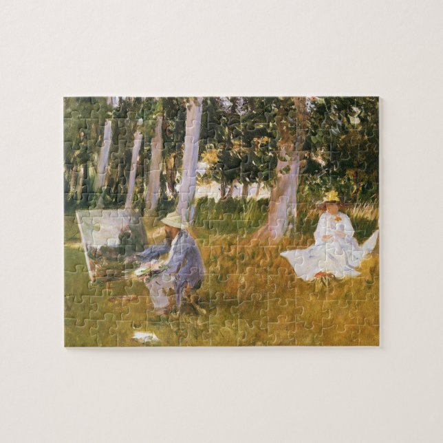 Claude Monet Painting, Edge of a Wood by Sargent Jigsaw Puzzle (Horizontal)
