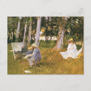 Claude Monet Painting, Edge of a Wood by Sargent Postcard
