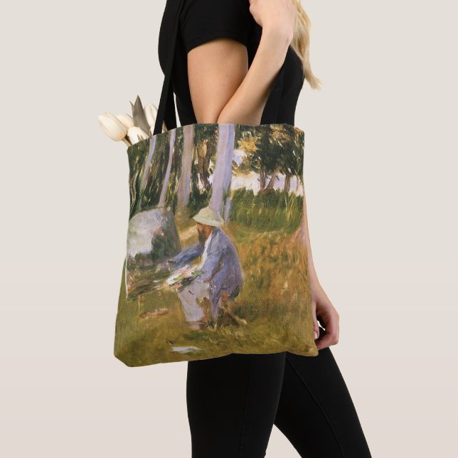 Claude Monet Painting, Edge of a Wood by Sargent Tote Bag (Close Up)