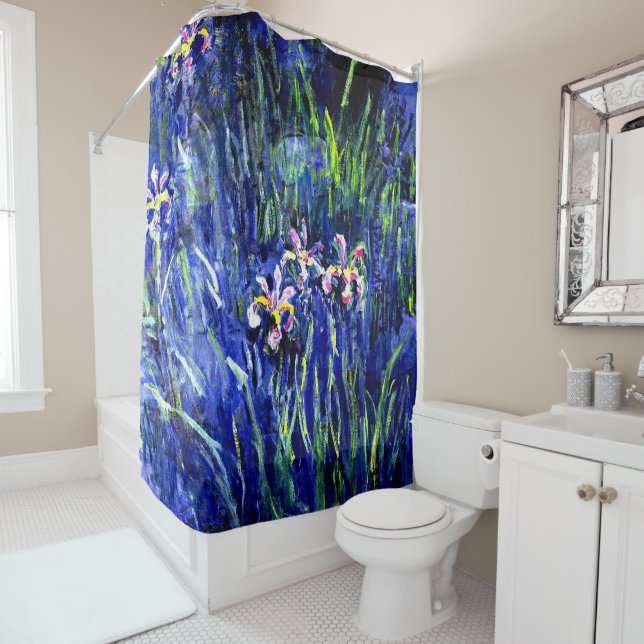 Claude Monet painting, Irises Shower Curtain (In Situ)