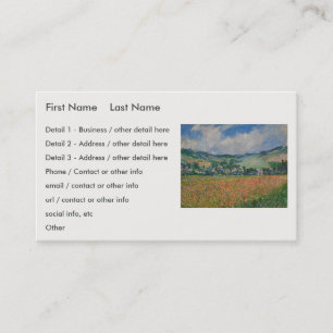 Claude Monet Painting, Poppy Field at Giverny Business Card