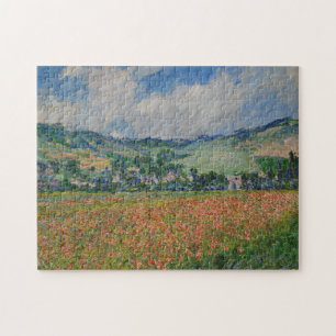 Claude Monet Painting, Poppy Field at Giverny Jigsaw Puzzle