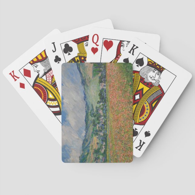 Claude Monet Painting, Poppy Field at Giverny Playing Cards (Back)