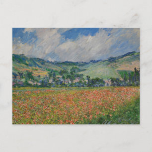 Claude Monet Painting, Poppy Field at Giverny Postcard