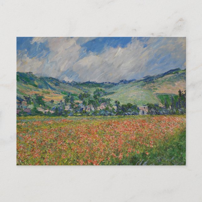 Claude Monet Painting, Poppy Field at Giverny Postcard (Front)