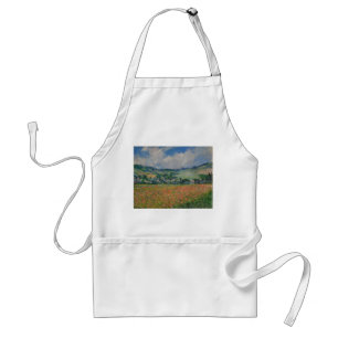 Claude Monet Painting, Poppy Field at Giverny Standard Apron