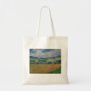 Claude Monet Painting, Poppy Field at Giverny Tote Bag