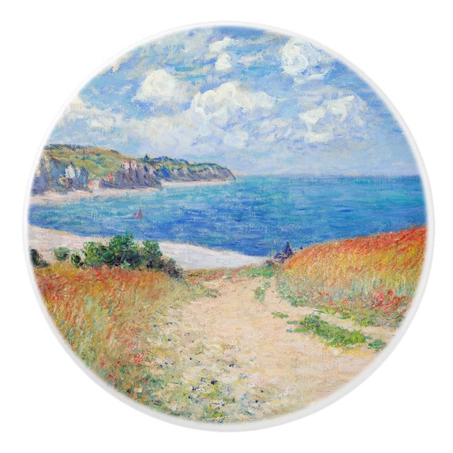 Claude Monet - Path in Wheat Fields at Pourville Ceramic Knob (Front)