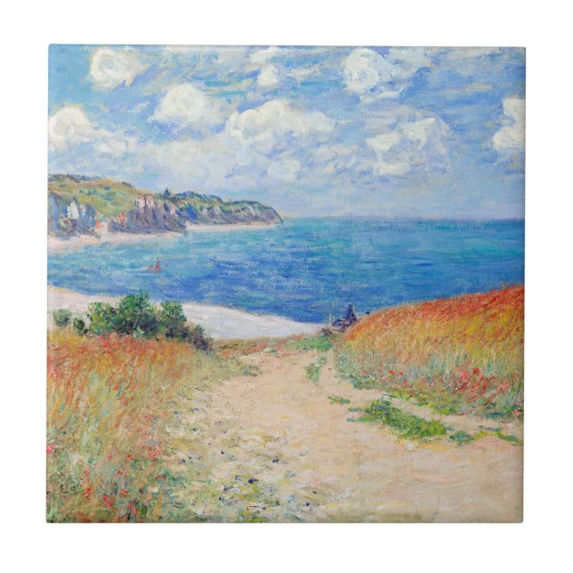 Claude Monet - Path in Wheat Fields at Pourville Ceramic Tile (Front)