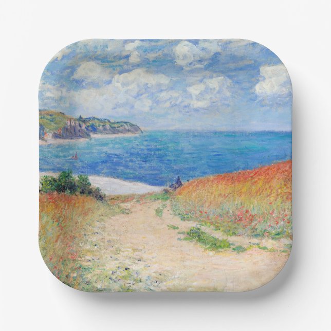 Claude Monet - Path in Wheat Fields at Pourville Paper Plate (Front)
