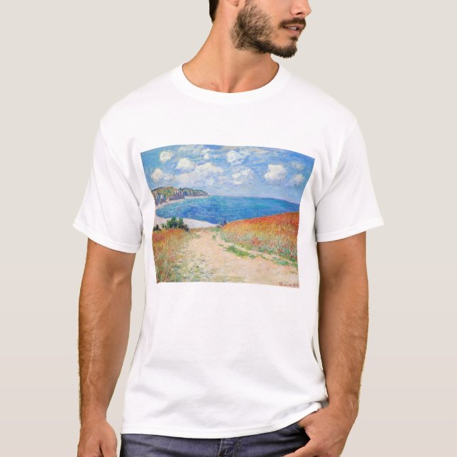Claude Monet - Path in Wheat Fields at Pourville T-Shirt (Front)